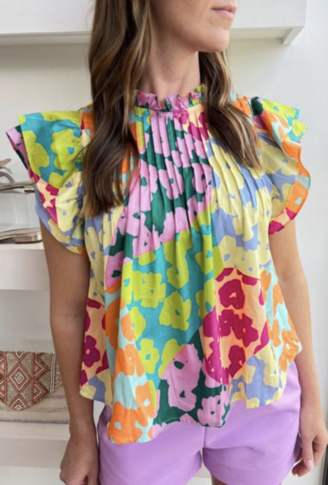 Multicolored flowers top