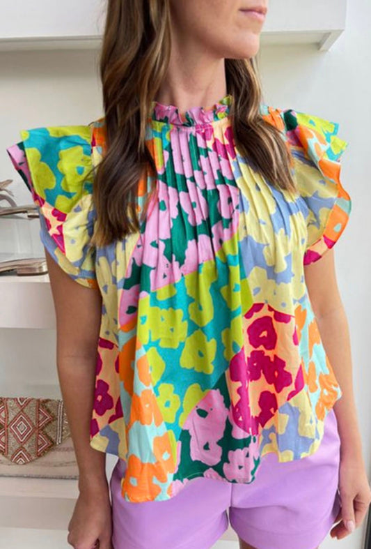 Multicolored flowers top