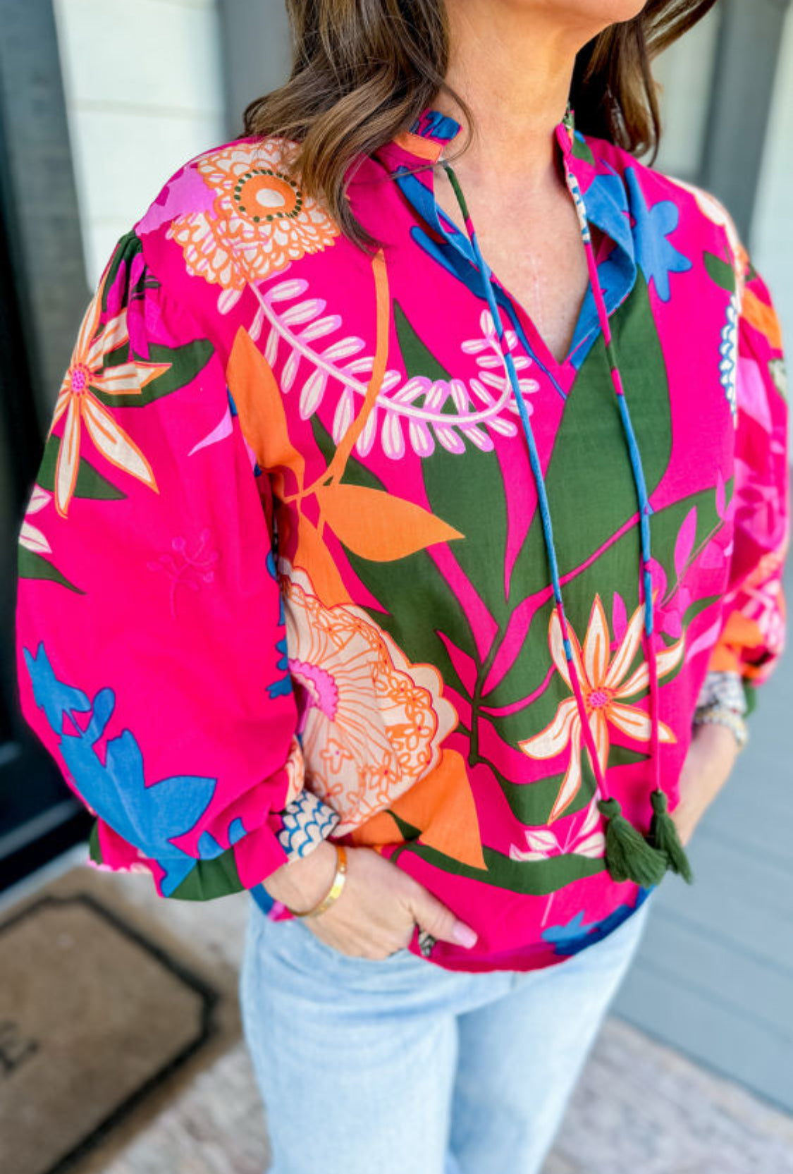 Rose floral blouse