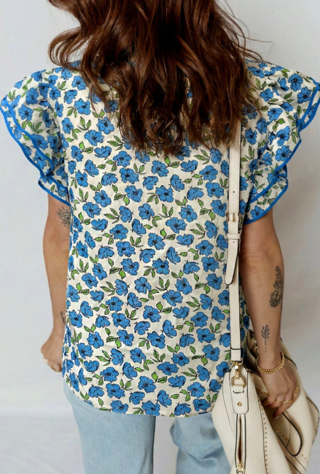 Blue floral top