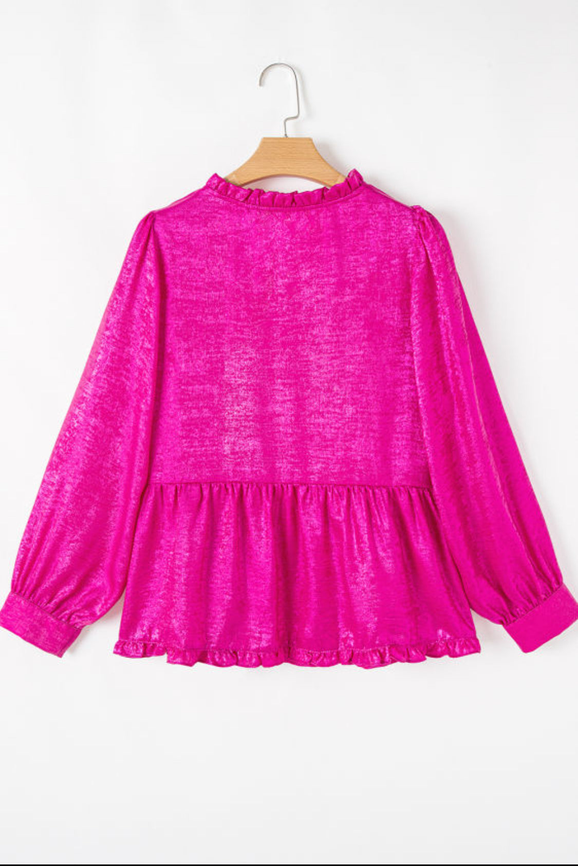 Pink metallic long sleeve top