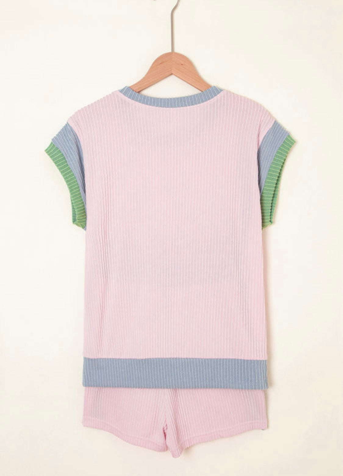 Light pink corded short set