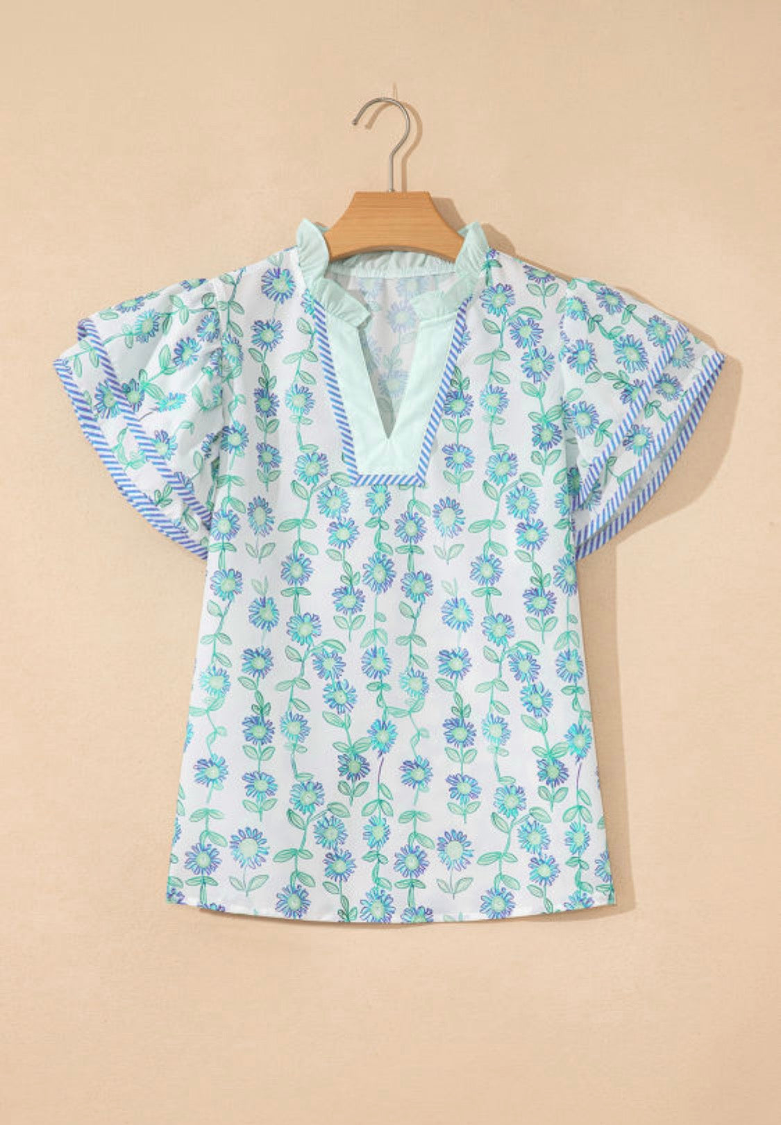 Green floral top