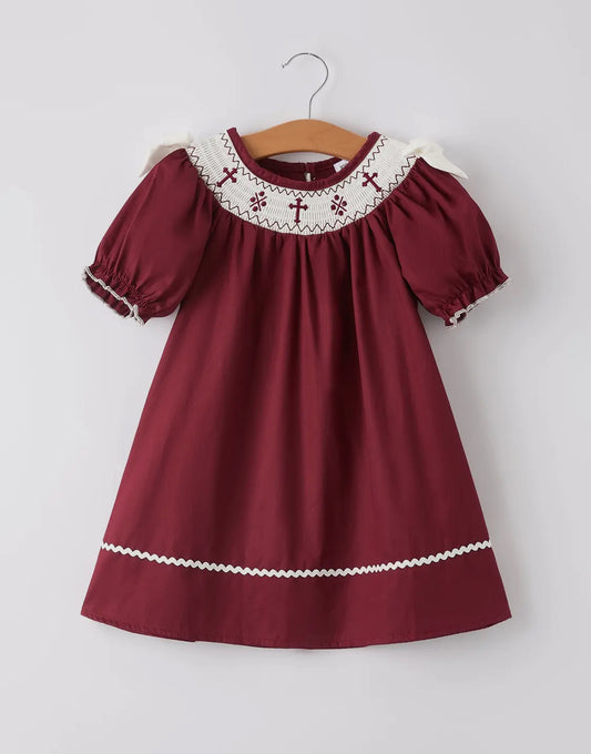 Dark red girl dress