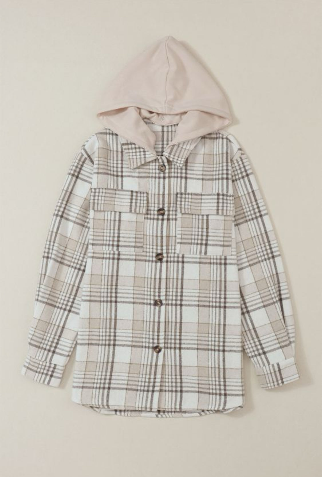 Khaki plaid shacket