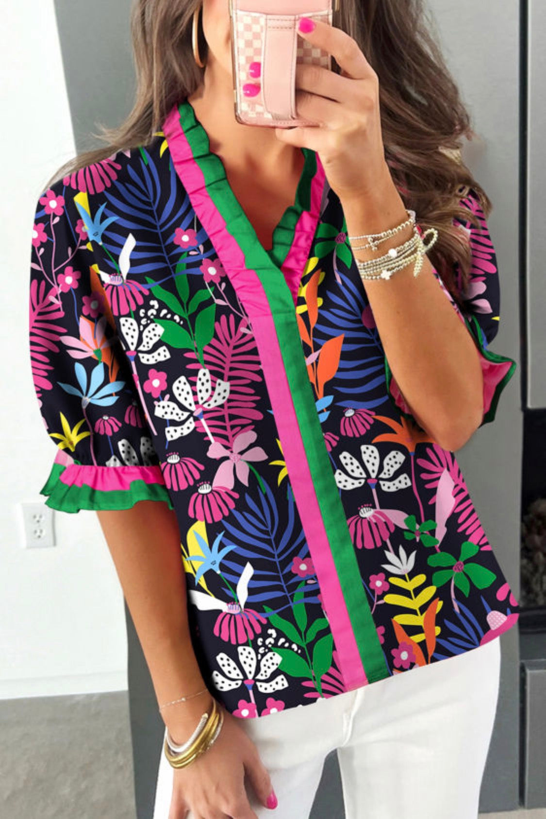 Multiple color floral top
