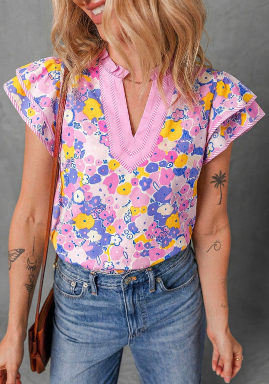 Pink floral top
