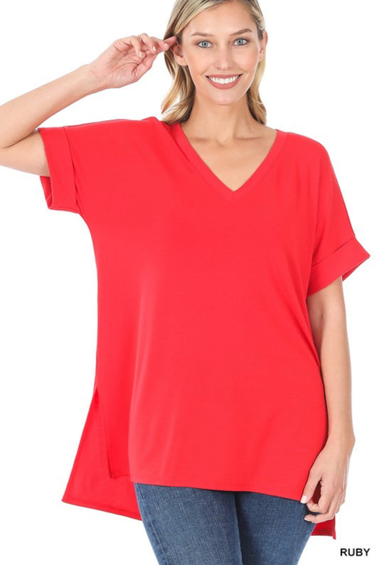 Ruby Red V-Neck top