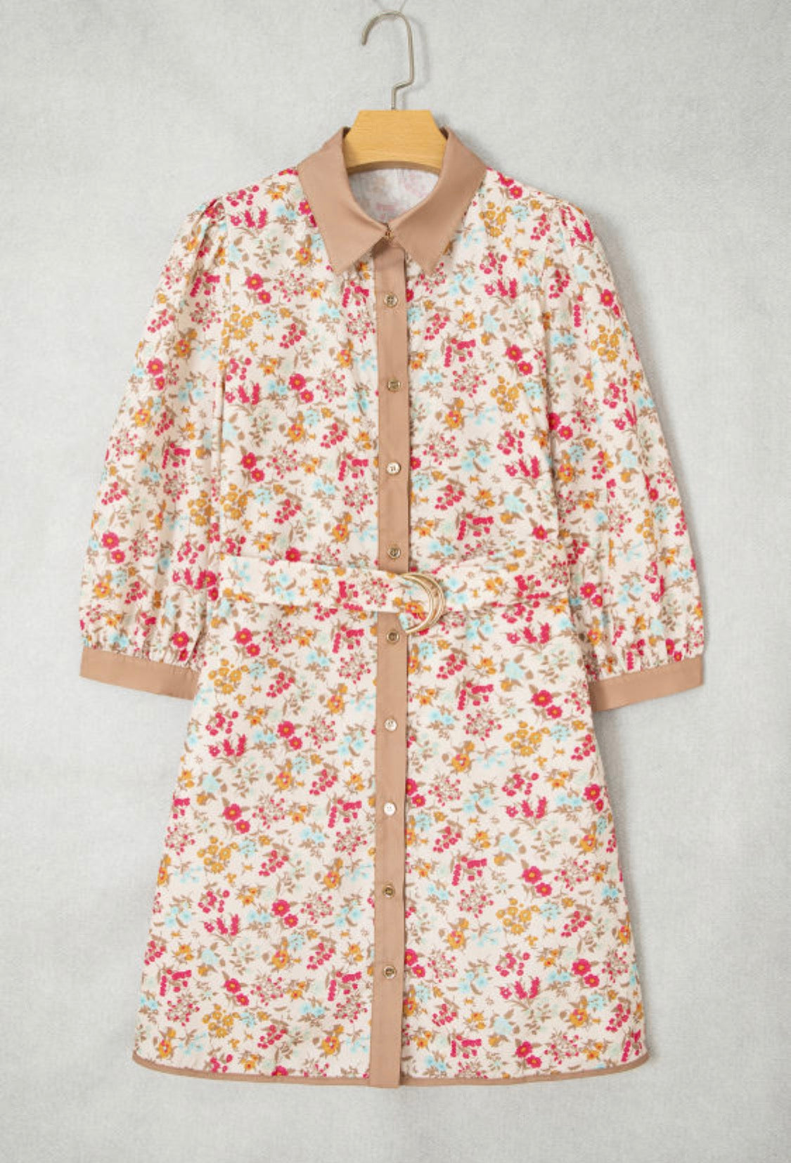 Light brown floral dress