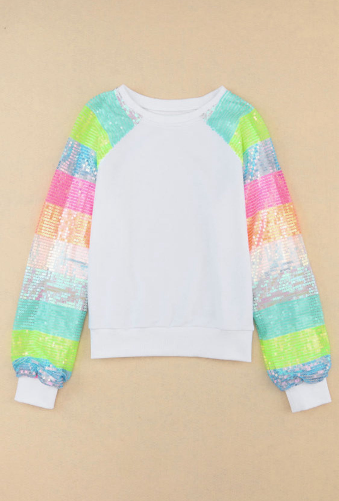 Sequin sleeve sweatshirt