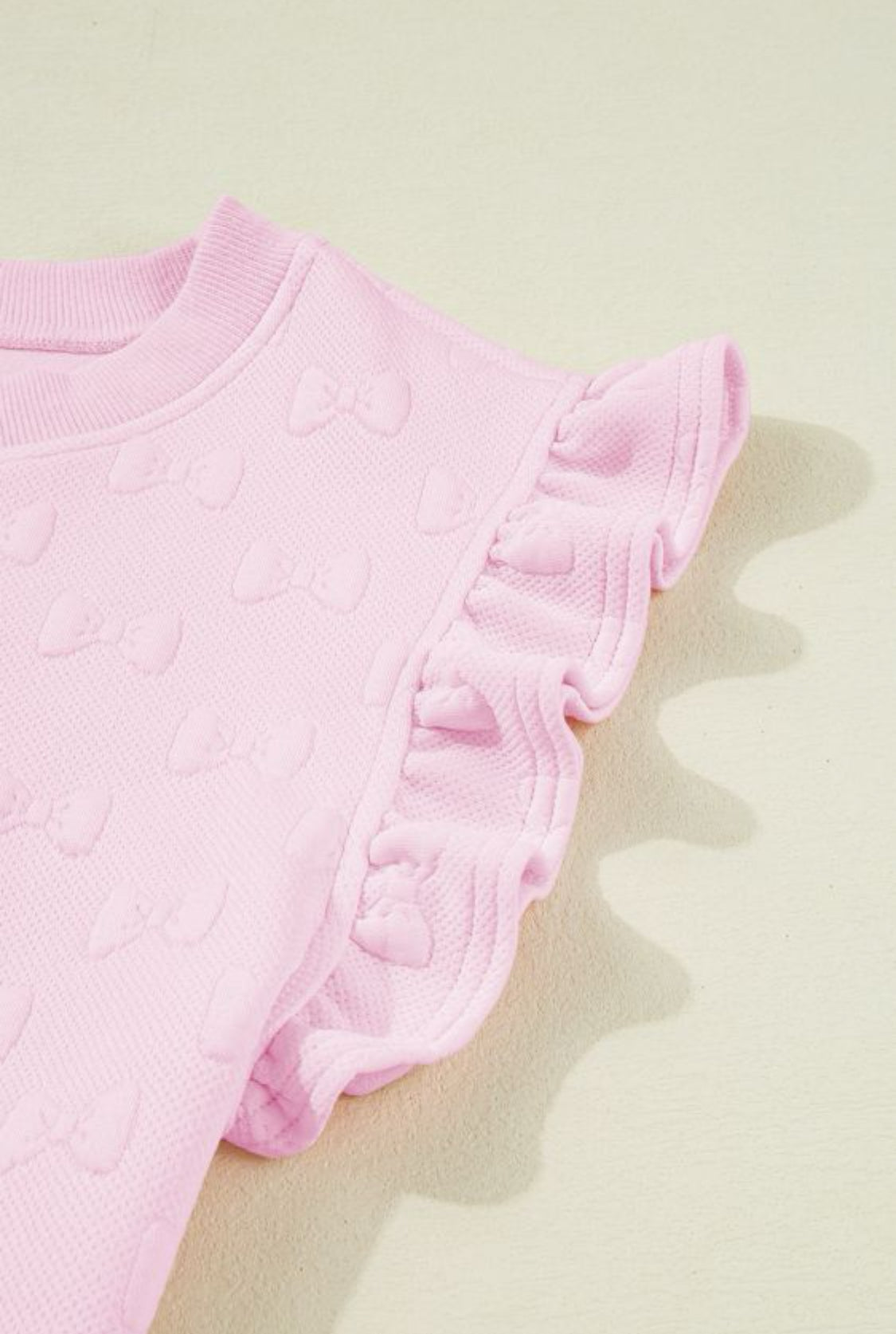 Pink bow short set