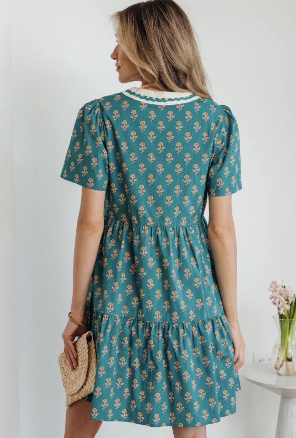 Green floral dress