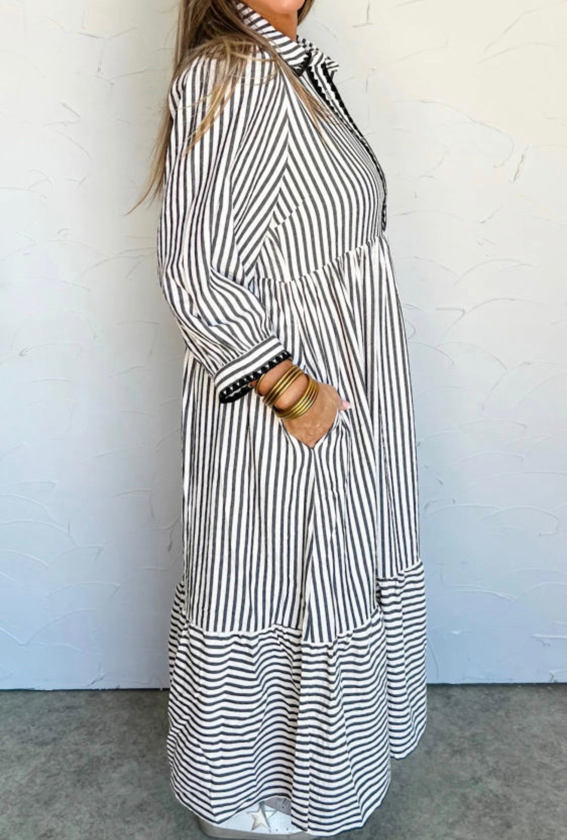 Black stripes dress