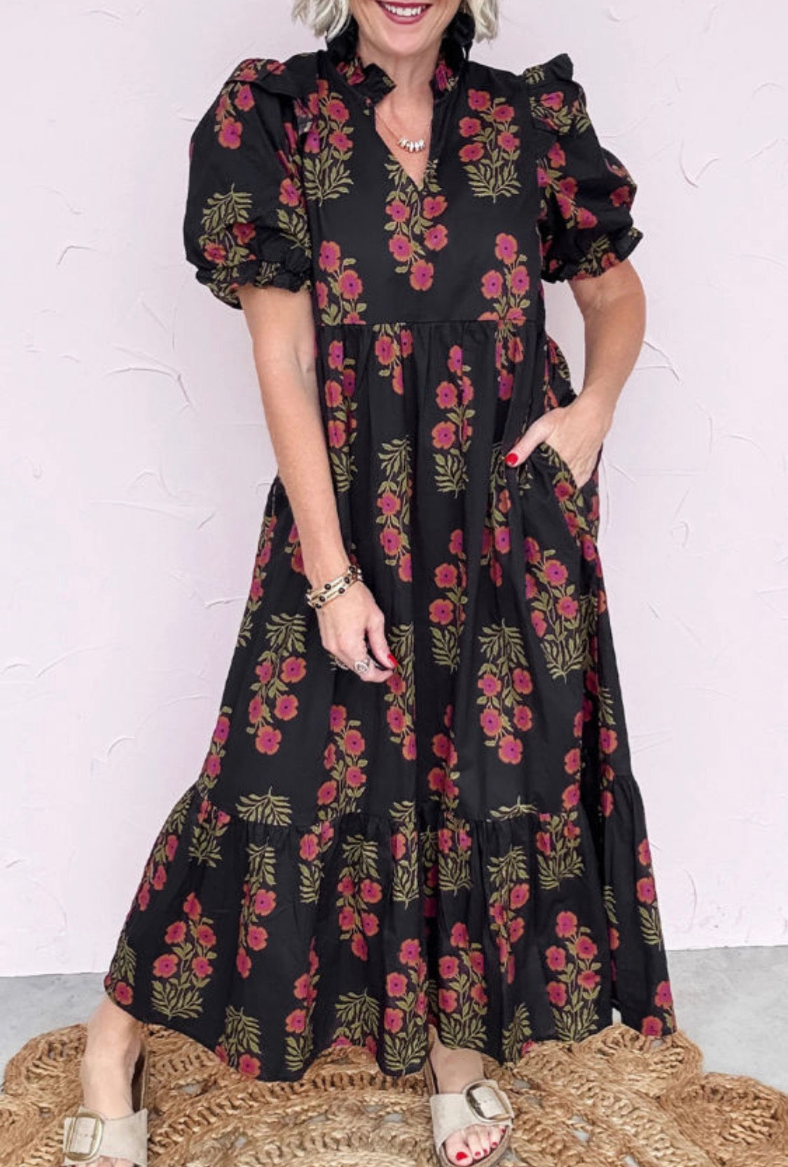Black floral dress
