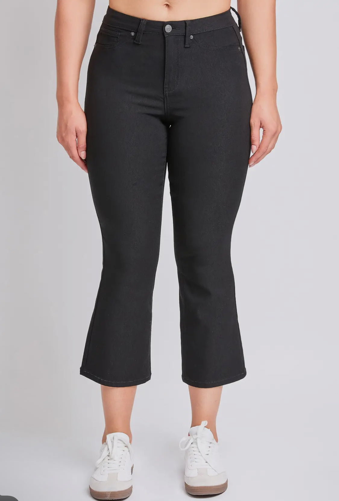 Black wide leg cropped pants