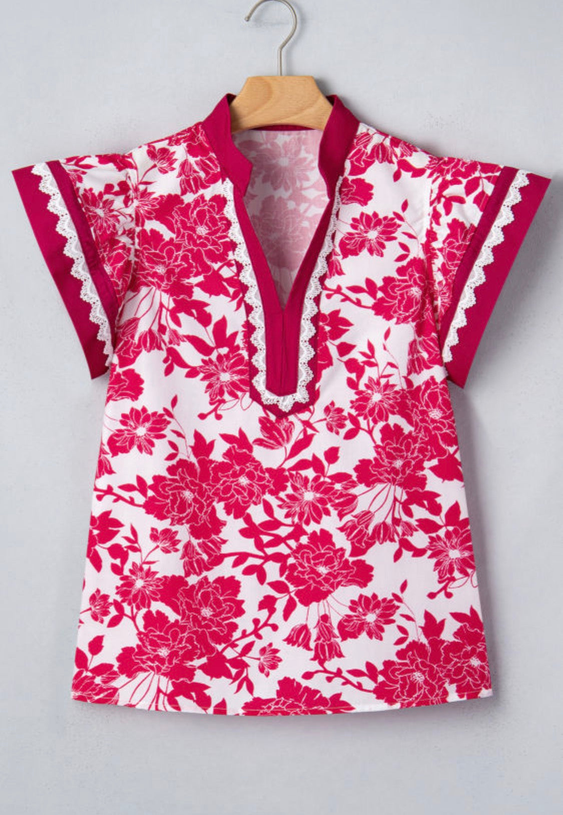 Red floral top