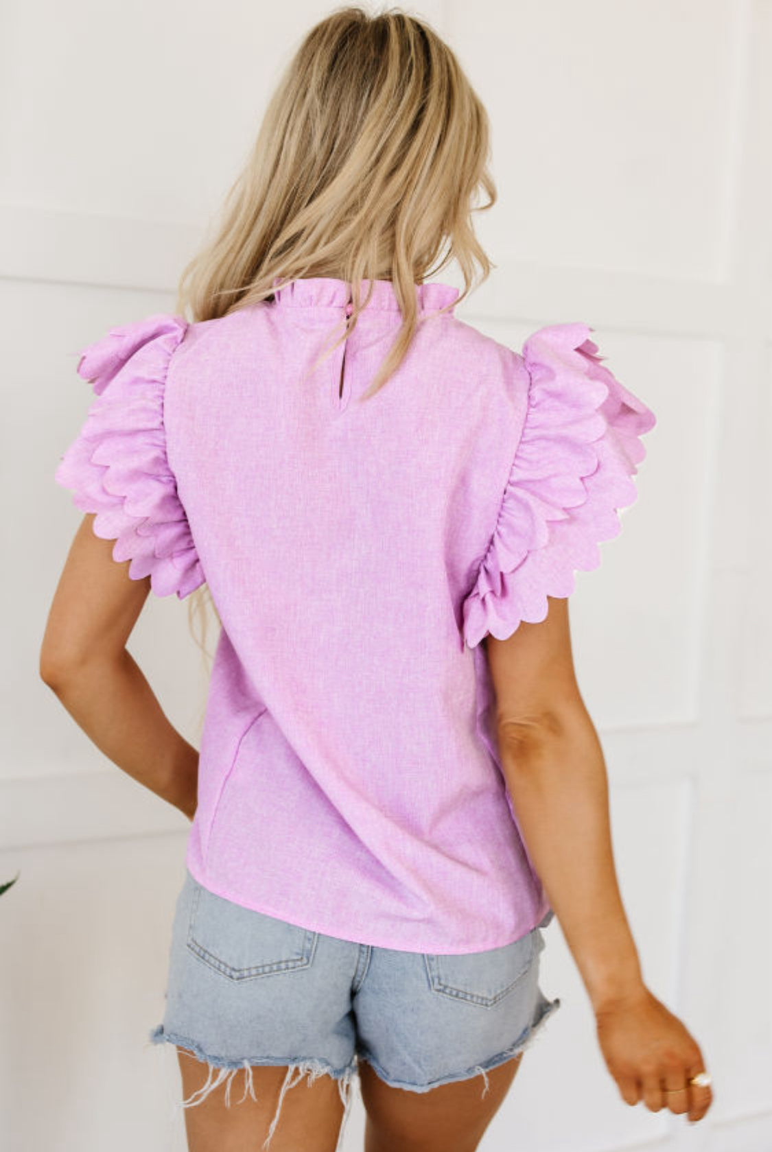 Pink puff sleeve top