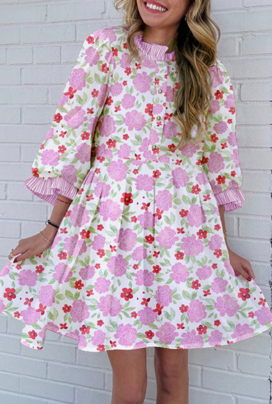 Pink floral dress