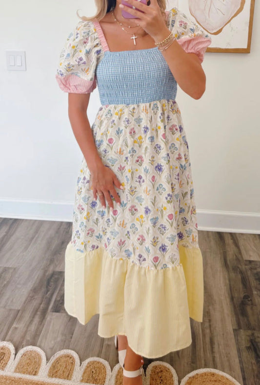 Multicolored floral dress