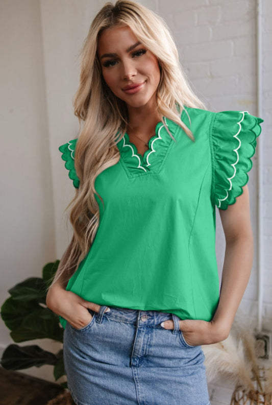 Bright green top