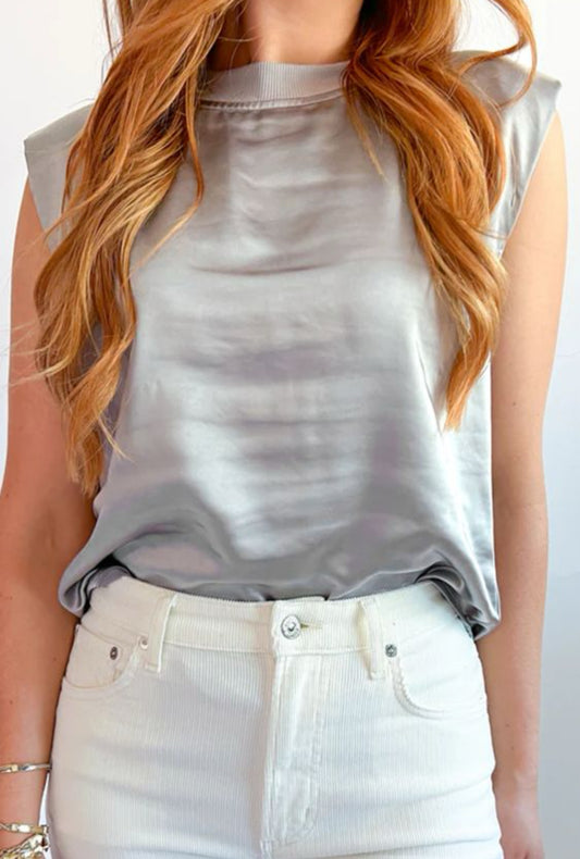 Silver metallic top