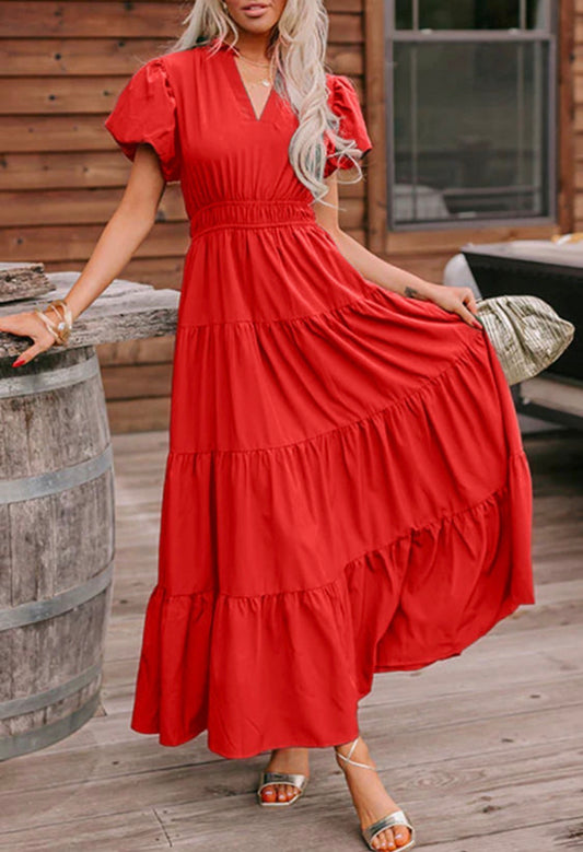 Red maxi dress