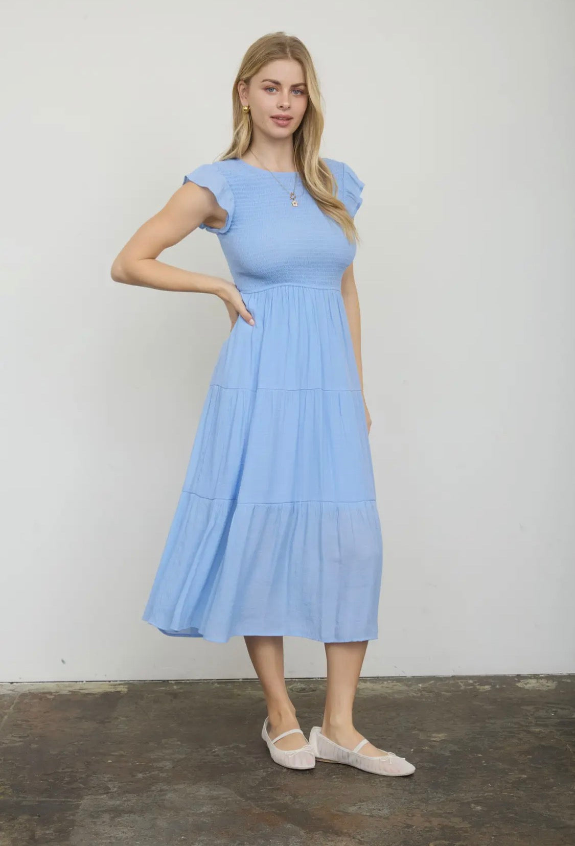 Blue midi dress