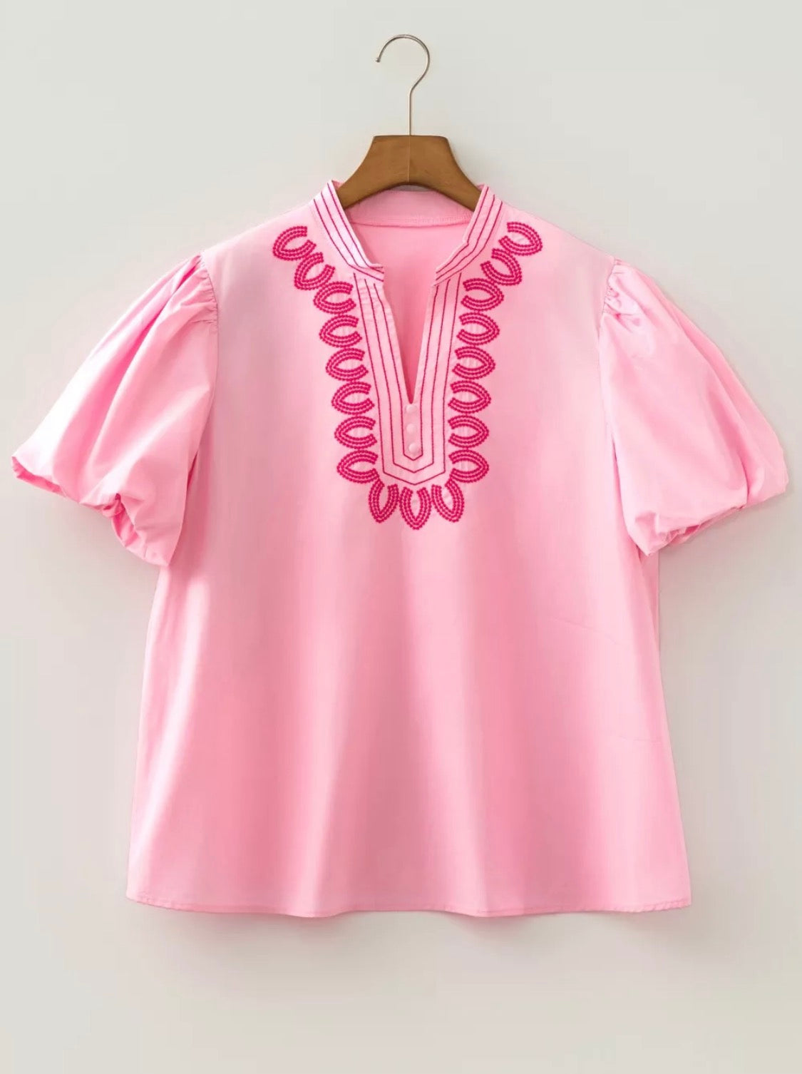 Pink embroidery top
