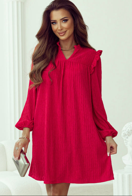 Fiery red texture dress