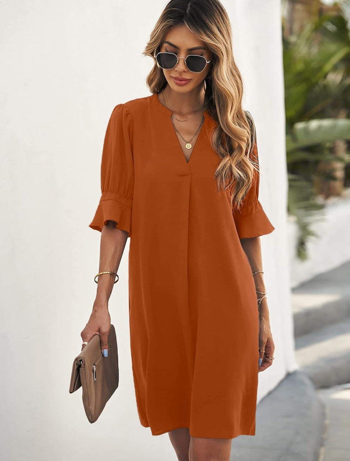 Burn orange dress