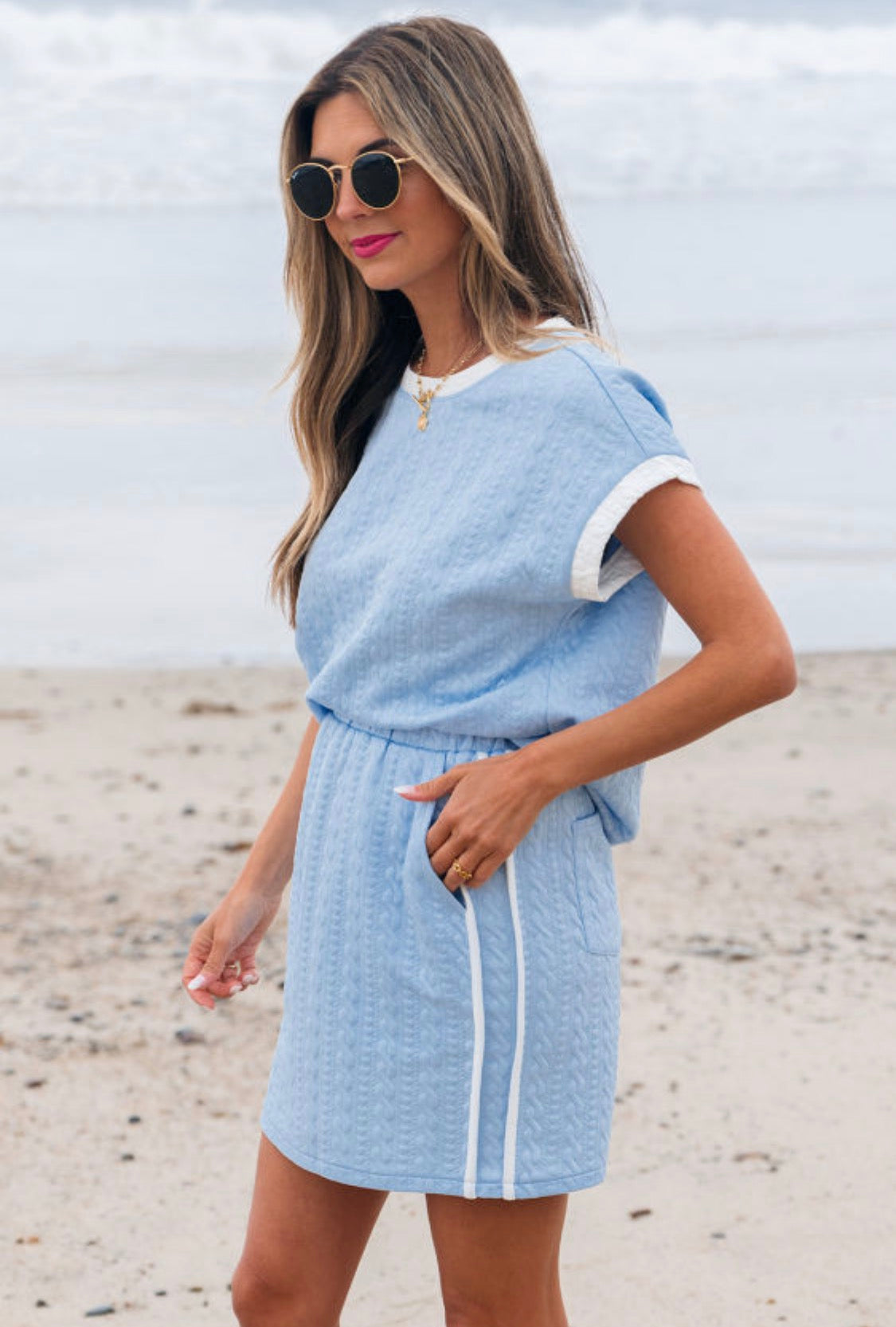 Blue skort set