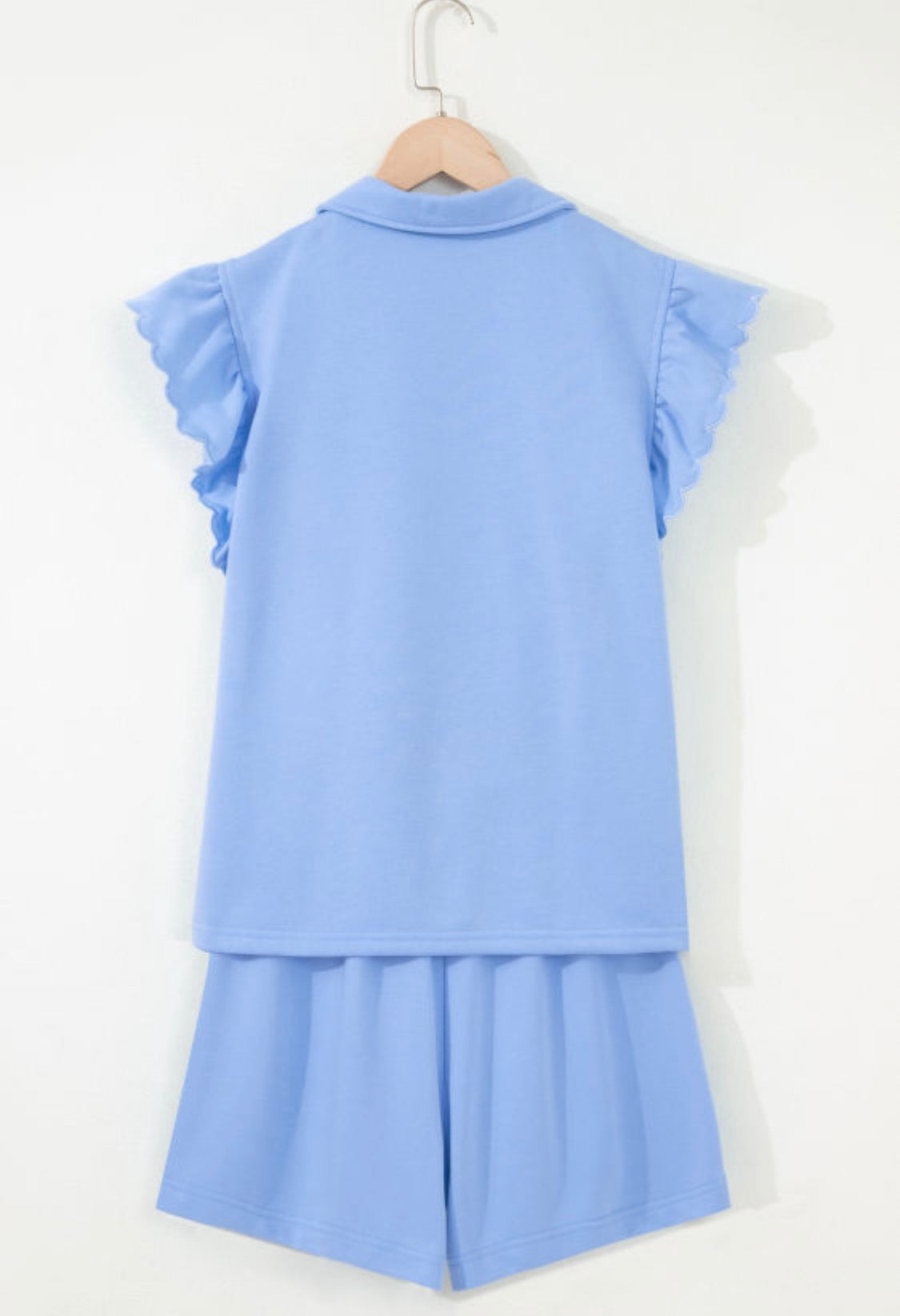 Blue ruffle short set