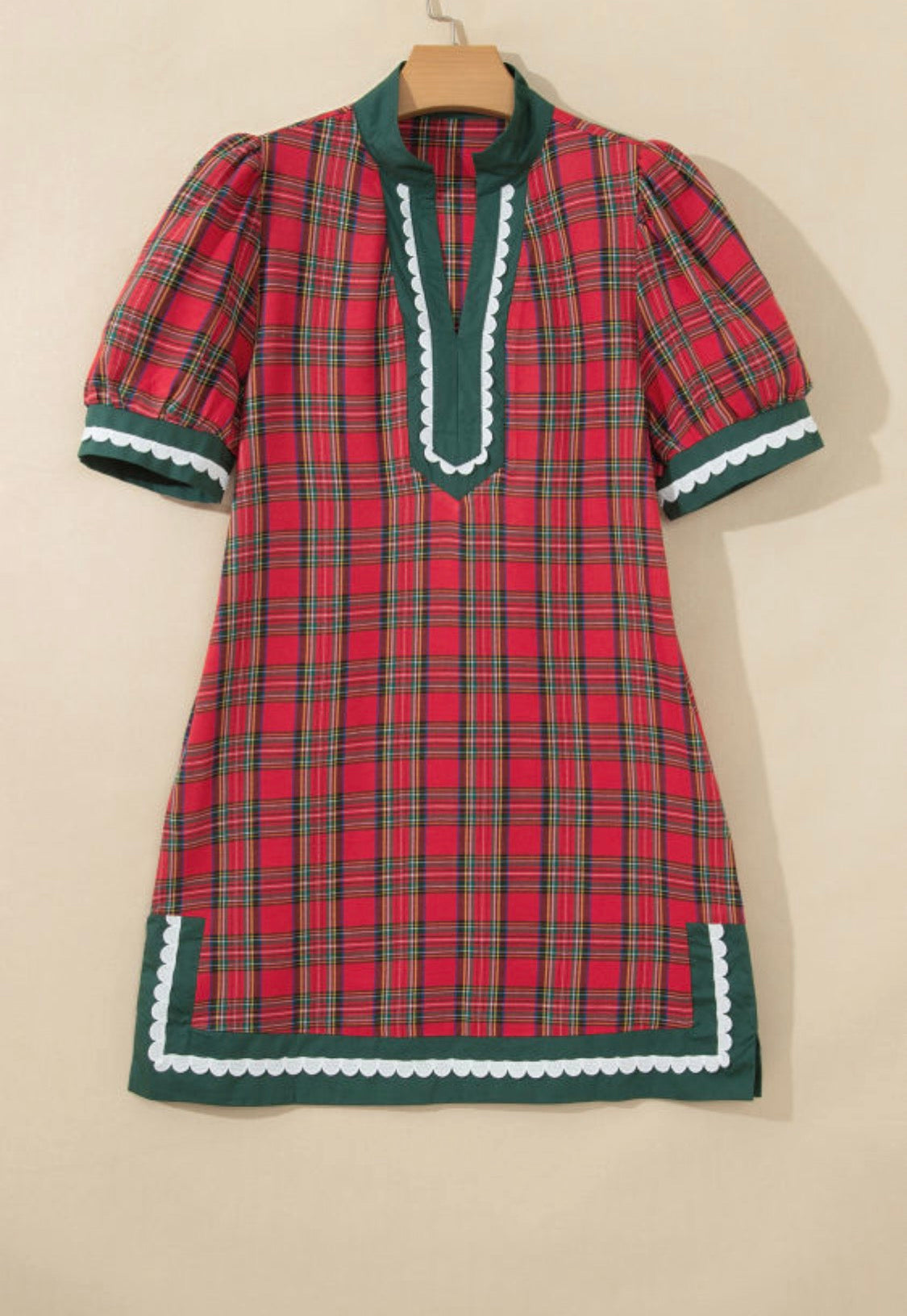 Red plaid mini dress