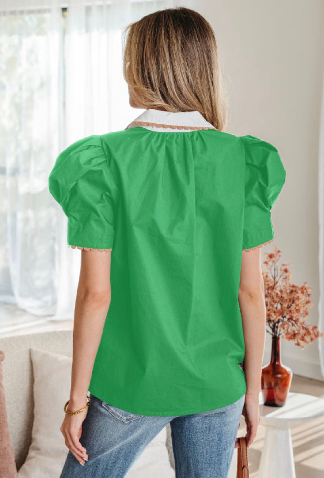 Bright green top