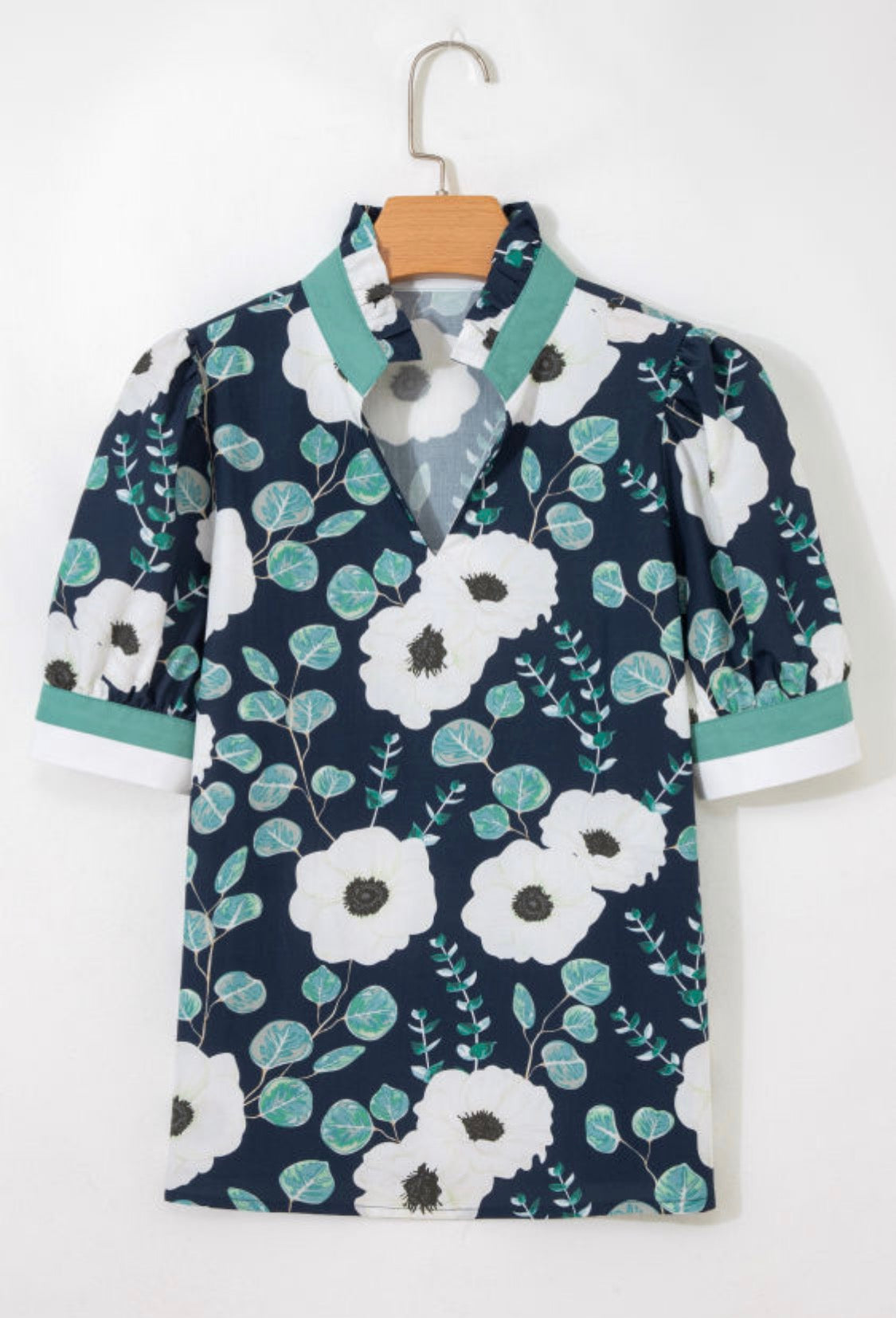 Navy floral top