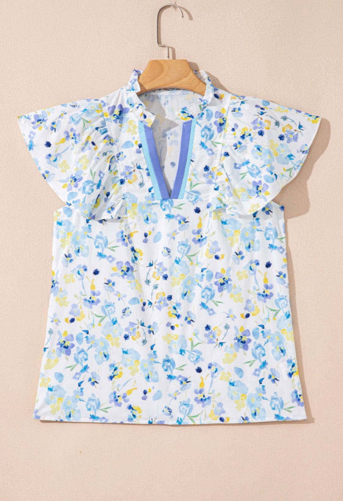 Blue floral top