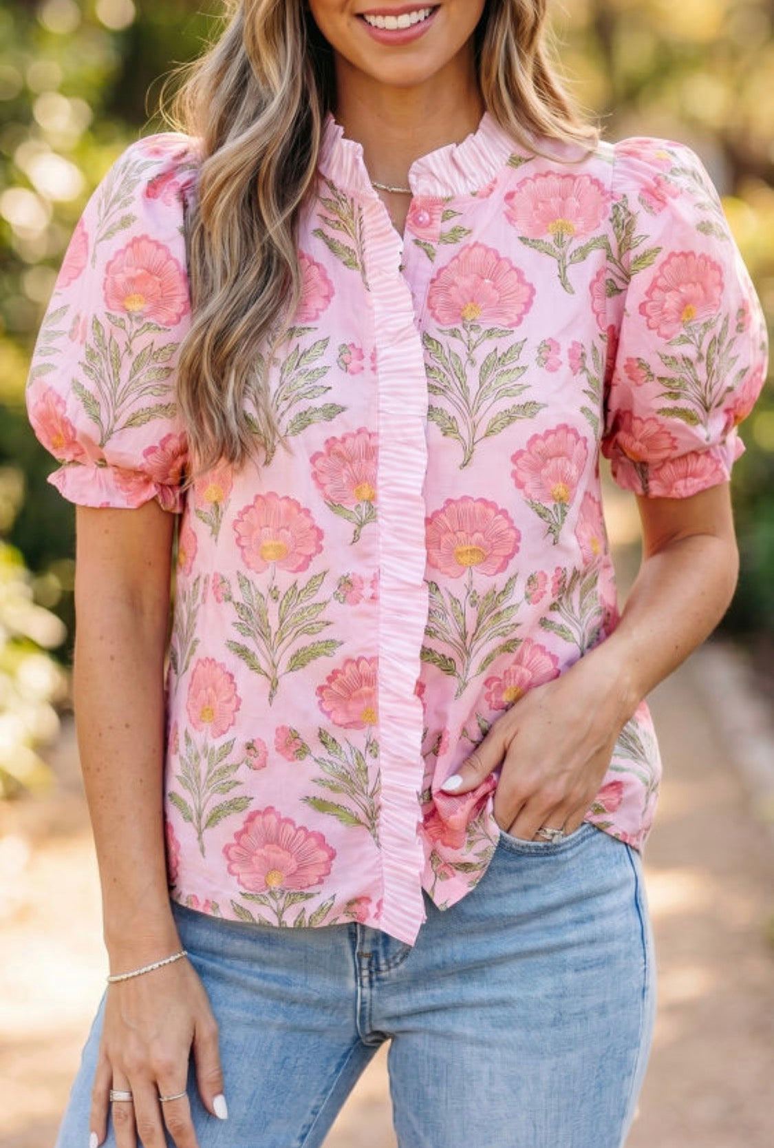 Pink floral top
