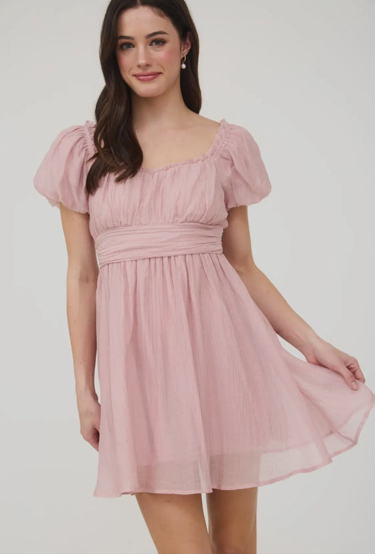 Dusty pink mini dress