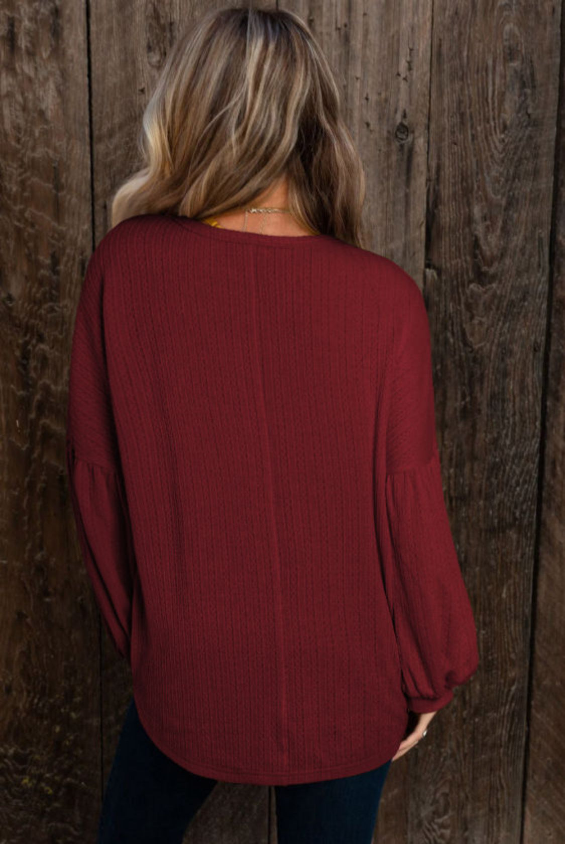 Wine long sleeve top