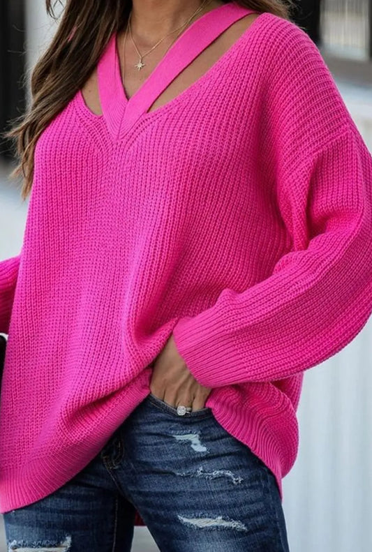 Hot pink oversized sweater