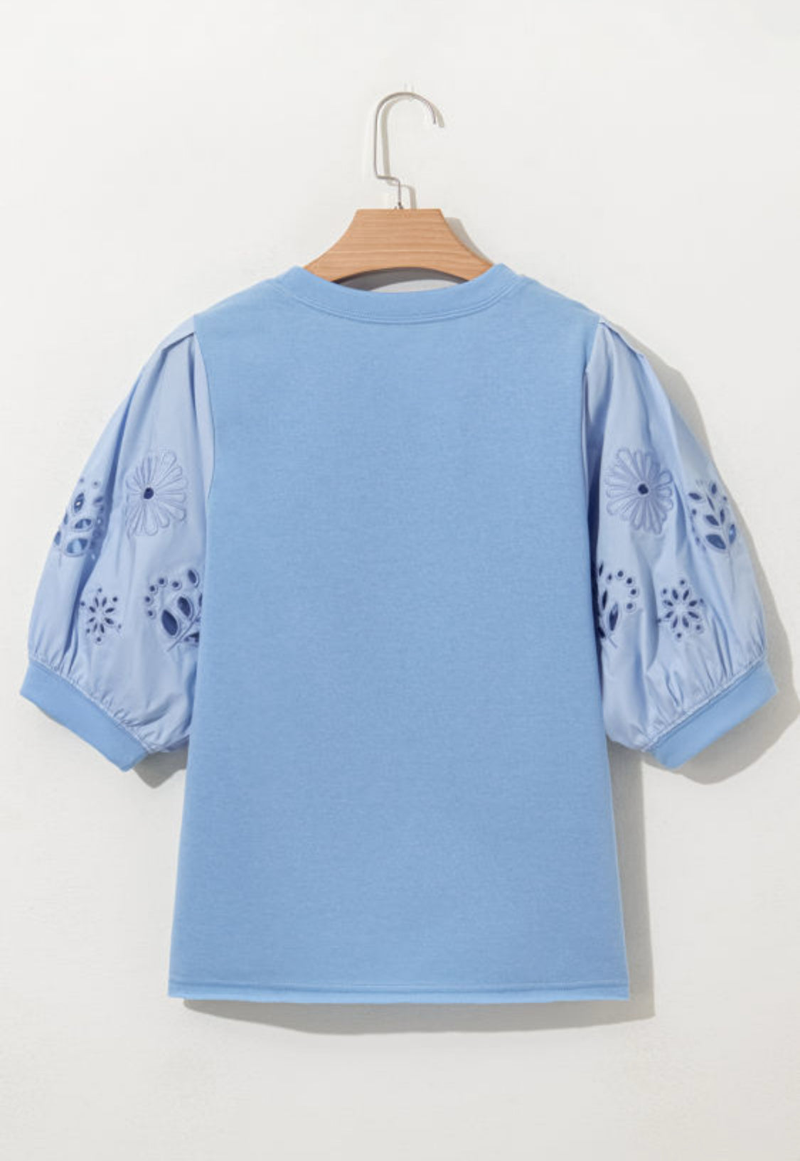 Blue flowers embroidery top