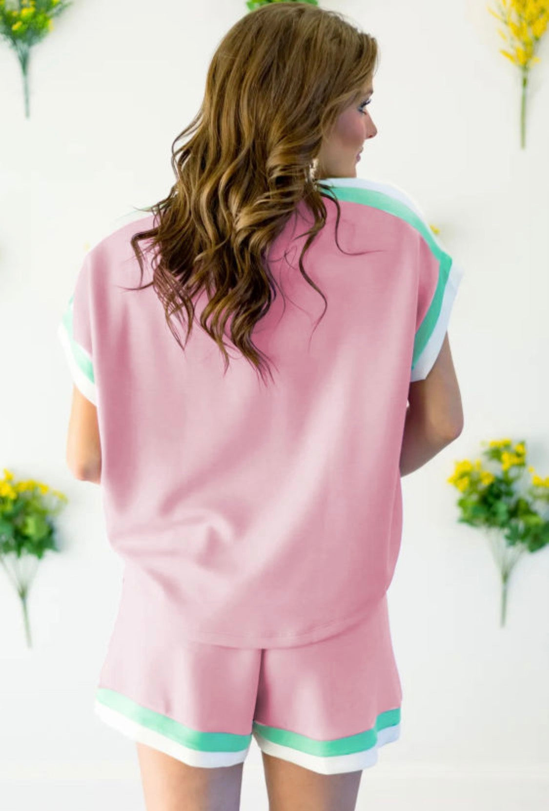 Pink short set (oversized)
