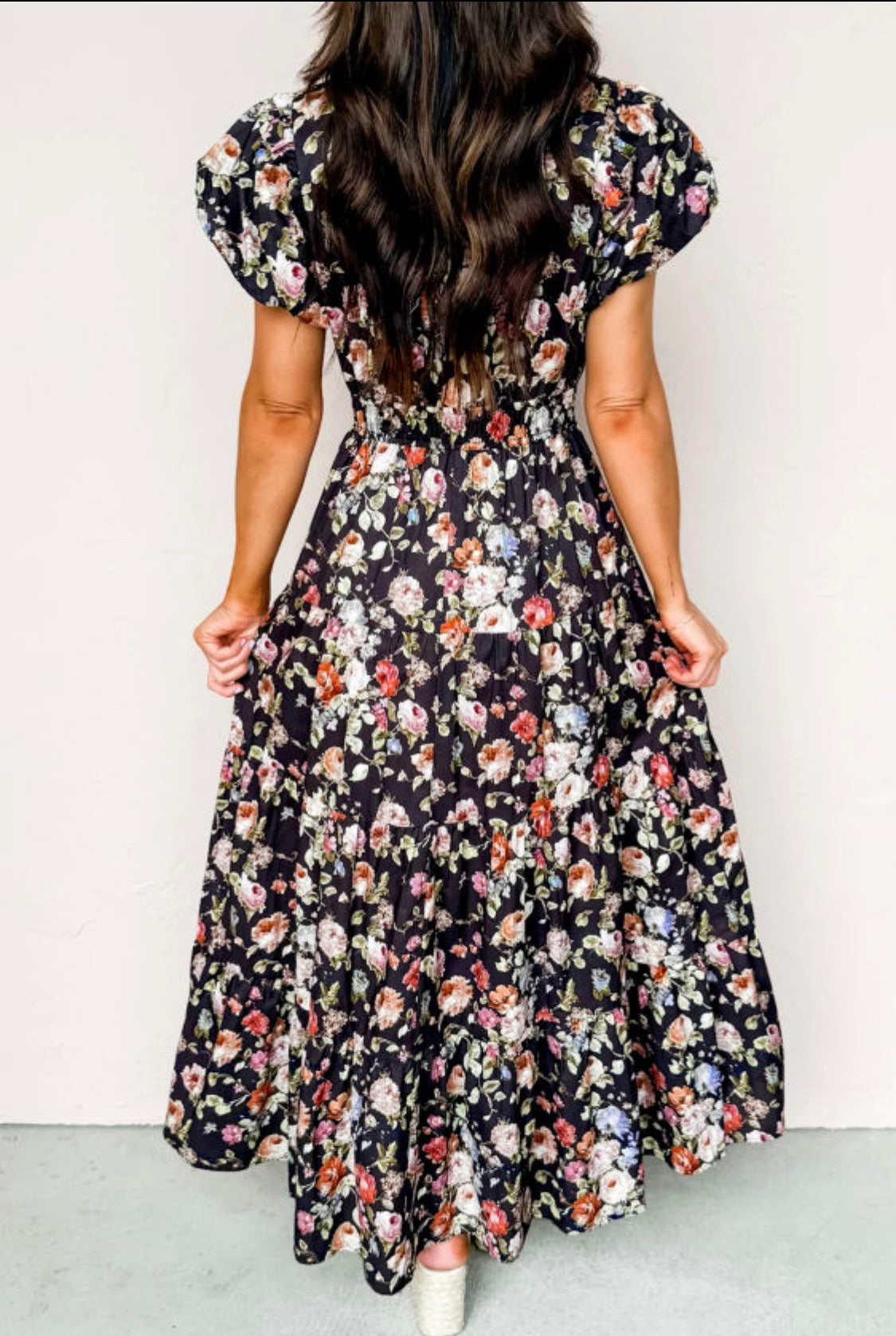 Black floral maxi dress