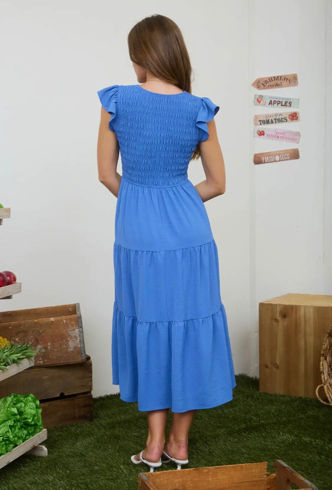 Blue midi dress