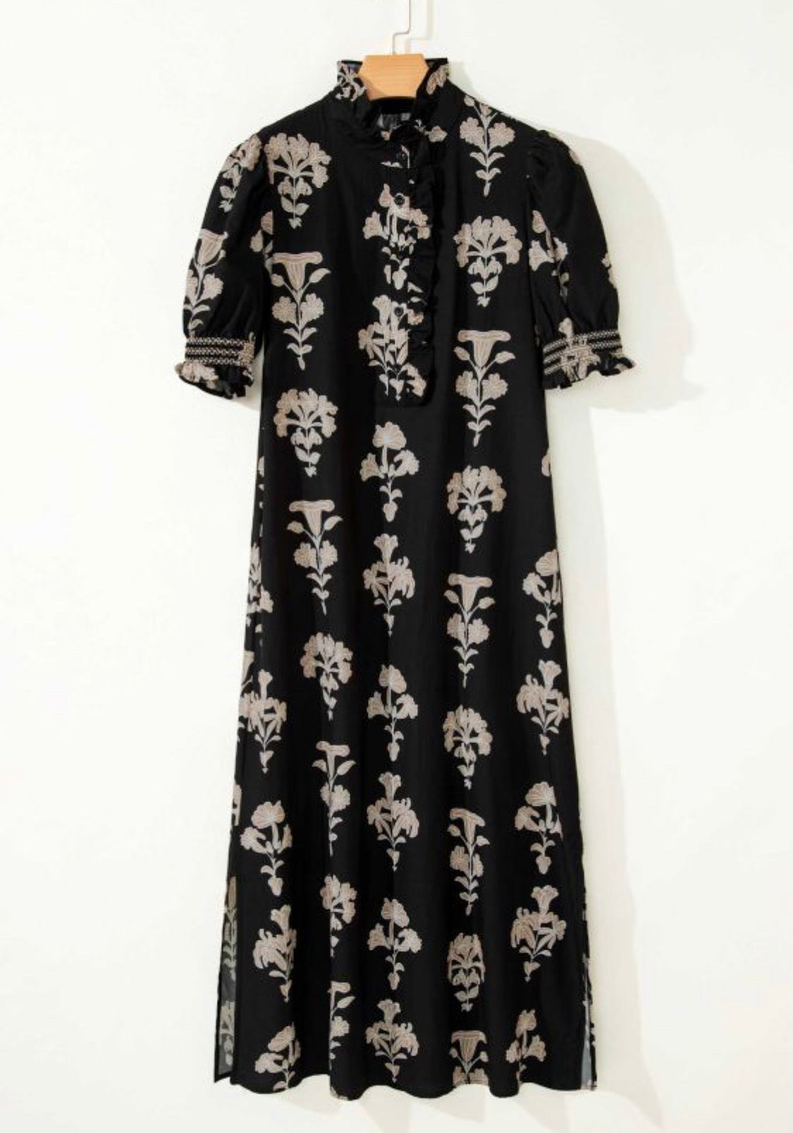 Black floral maxi dress