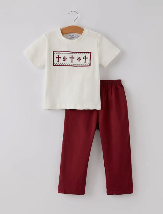 Dark red boy set
