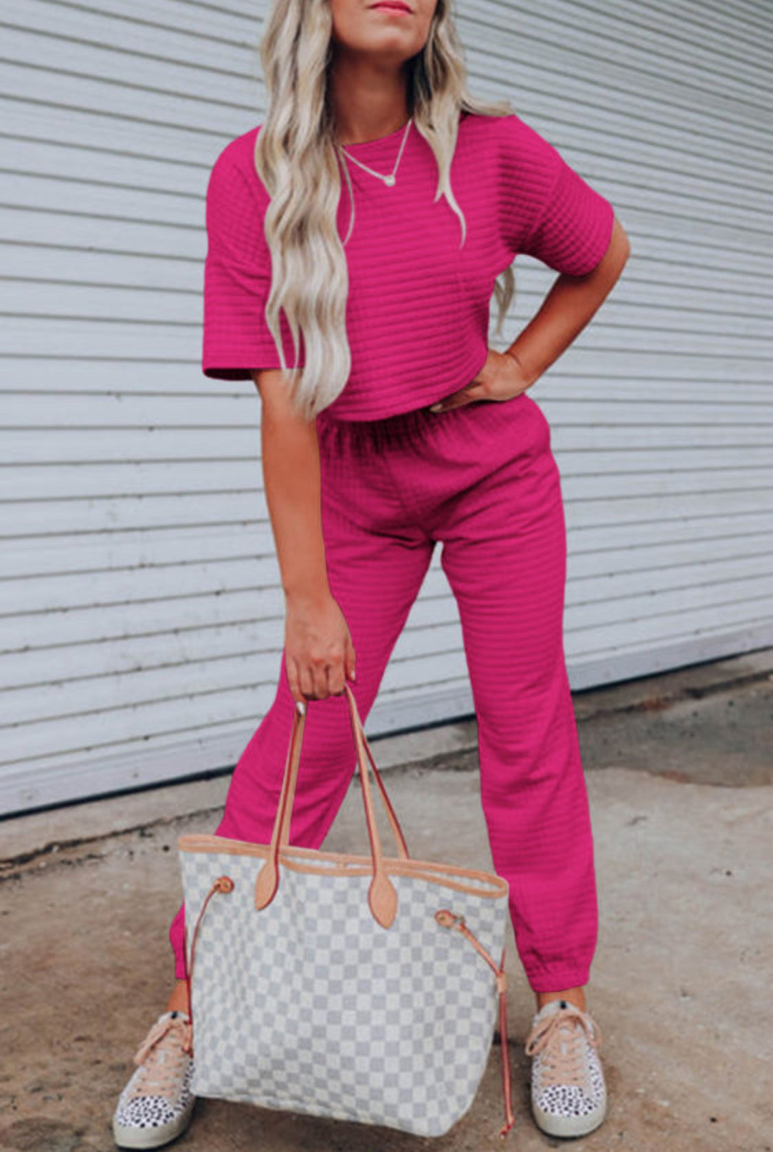 Cropped tee and jogger pant set