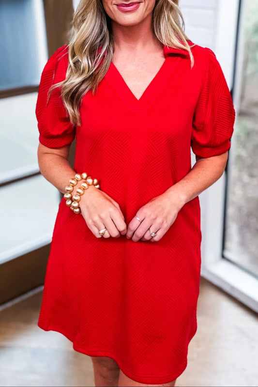 Red texture dress