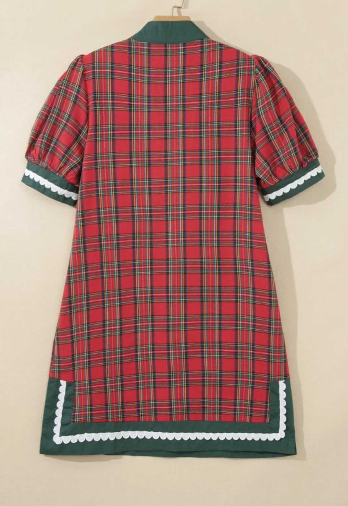 Red plaid mini dress