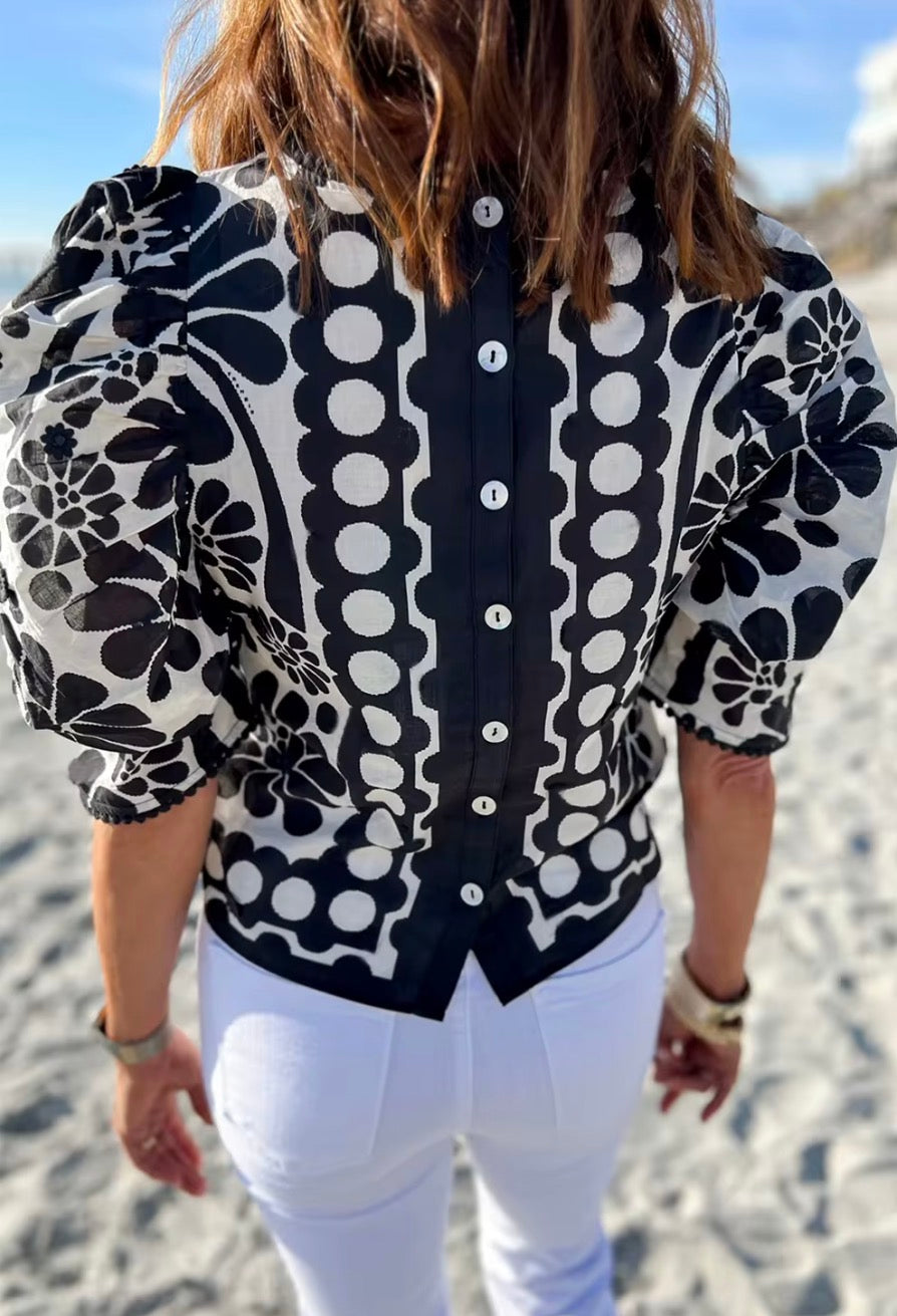 Black floral top